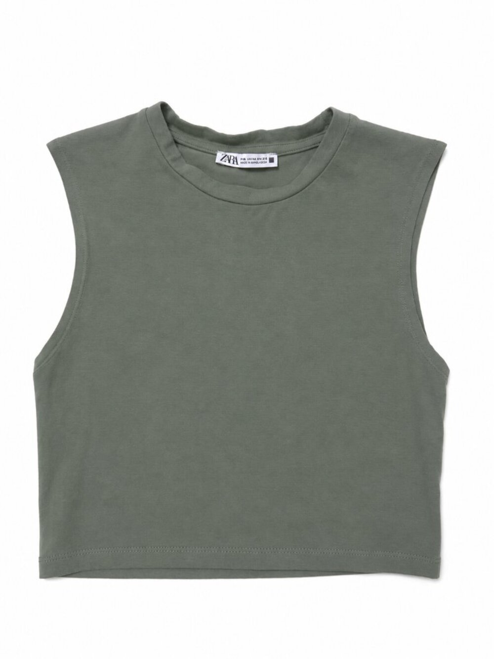 Zara Olive Green Sleeveless Muscle Tank Top Size M